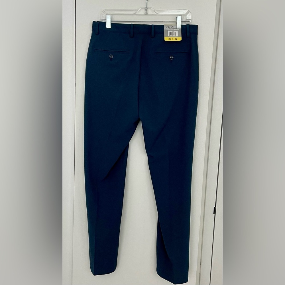 NWT Greg Norman Men's Flat Front Stretch High Tech Navy Golf Pants 32x32 - Picture 5 of 12
